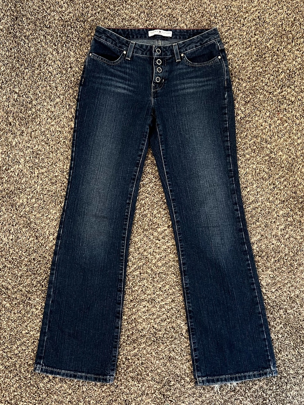 Y2K low rise Tommy Hilfiger bootcut jeans with snap button fly western indie